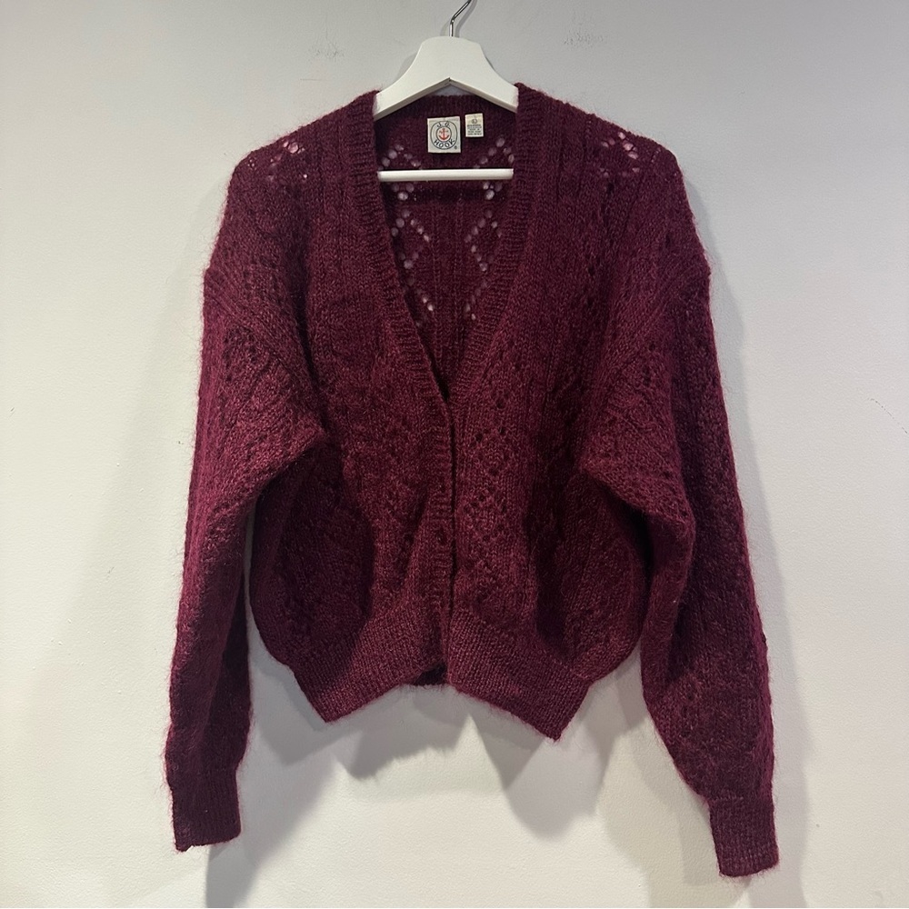 J.G. Hook Women's Vintage Mohair Knitted Button Cardigan